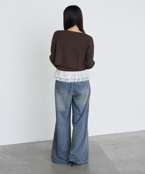 RAY CASSIN（レイカズン）の「コンパクトホックニットカーディガン（カーディガン/ボレロ・レディース・ブラック/ブラウン系その他2/グレー・FREE）」の6枚目の写真