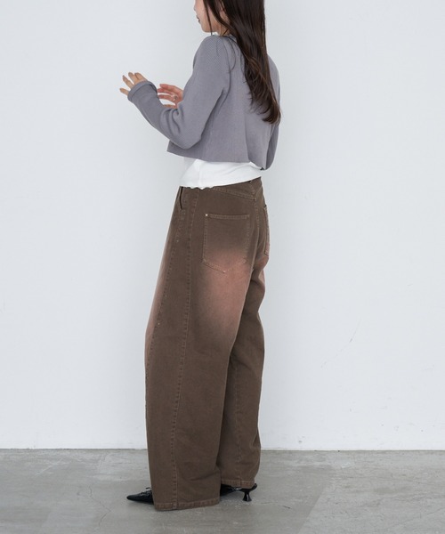 RAY CASSIN（レイカズン）の「コンパクトホックニットカーディガン（カーディガン/ボレロ・レディース・ブラック/ブラウン系その他2/グレー・FREE）」の11枚目の写真