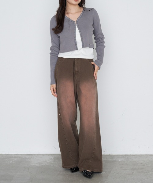 RAY CASSIN（レイカズン）の「コンパクトホックニットカーディガン（カーディガン/ボレロ・レディース・ブラック/ブラウン系その他2/グレー・FREE）」の10枚目の写真