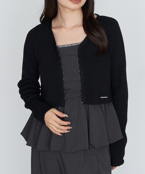RAY CASSIN（レイカズン）の「コンパクトホックニットカーディガン（カーディガン/ボレロ・レディース・ブラック/ブラウン系その他2/グレー・FREE）」の14枚目の写真
