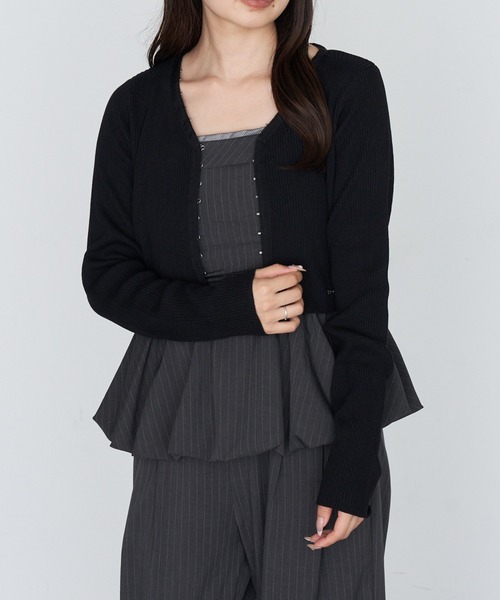 RAY CASSIN（レイカズン）の「コンパクトホックニットカーディガン（カーディガン/ボレロ・レディース・ブラック/ブラウン系その他2/グレー・FREE）」の15枚目の写真