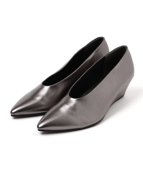 LEPSIM（レプシィム）の「ウェッジパンプス　589561（パンプス・レディース・ブラック/ガンメタ・LARGE/MEDIUM）」の14枚目の写真