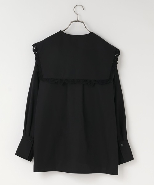 LOWRYS FARM（ローリーズファーム）の「ＢＩＧカラーレースブラウス  289808（Tシャツ/カットソー・レディース・ブラック/ホワイト・FREE）」の4枚目の写真