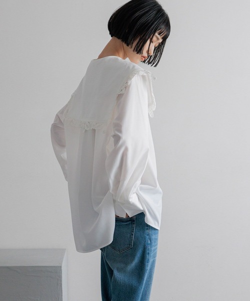 LOWRYS FARM（ローリーズファーム）の「ＢＩＧカラーレースブラウス  289808（Tシャツ/カットソー・レディース・ブラック/ホワイト・FREE）」の19枚目の写真