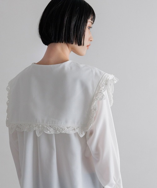 LOWRYS FARM（ローリーズファーム）の「ＢＩＧカラーレースブラウス  289808（Tシャツ/カットソー・レディース・ブラック/ホワイト・FREE）」の18枚目の写真