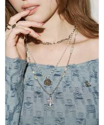 EVRIS | CROSS CHARM ロング3連ネックレス(ネックレス)