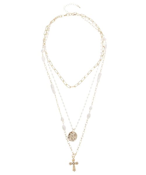 EVRIS（エヴリス）の「CROSS CHARM ロング3連ネックレス（ネックレス・レディース・ゴールド/シルバー・FREE）」の6枚目の写真