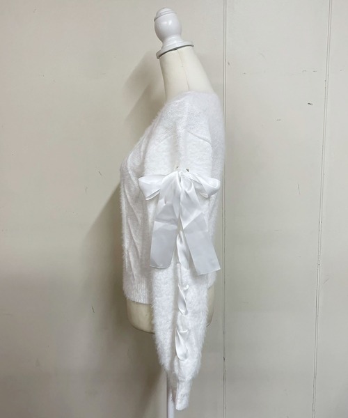 MA*RS(アメーバーマーズ)の「スクエア開きリボンケーブルニット(ニット/セーター・レディース・ホワイト/ピンク/ブラック・FREE)」の18枚目の写真