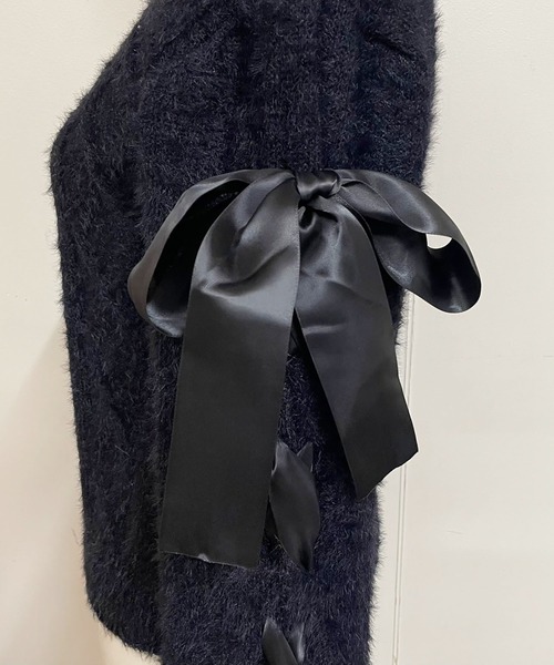 MA*RS(アメーバーマーズ)の「スクエア開きリボンケーブルニット(ニット/セーター・レディース・ホワイト/ピンク/ブラック・FREE)」の7枚目の写真