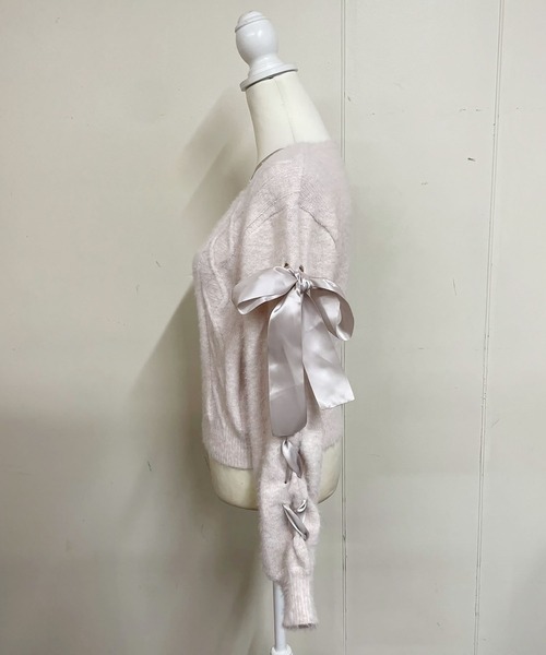 MA*RS(アメーバーマーズ)の「スクエア開きリボンケーブルニット(ニット/セーター・レディース・ホワイト/ピンク/ブラック・FREE)」の12枚目の写真