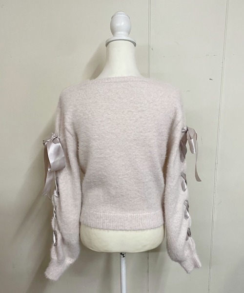 MA*RS(アメーバーマーズ)の「スクエア開きリボンケーブルニット(ニット/セーター・レディース・ホワイト/ピンク/ブラック・FREE)」の14枚目の写真