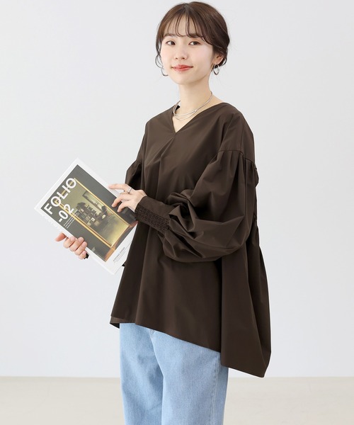 Aletta vita(アレッタビータ)の「バックギャザー袖ボリュームシャツブラウス(シャツ/ブラウス・レディース・オフホワイト/ブラック/チョコ・FREE)」の20枚目の写真