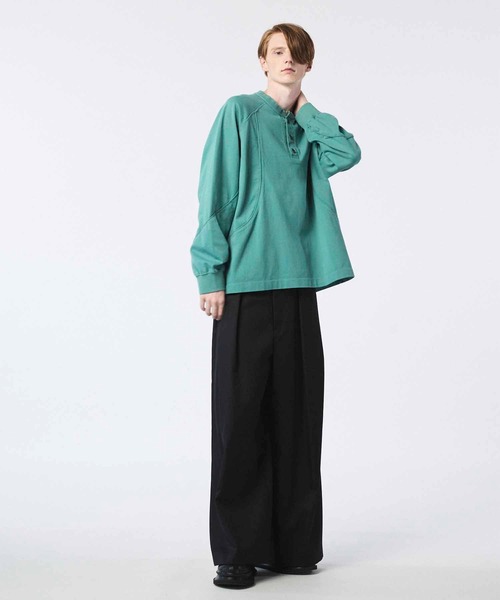 セール】《UNISEX》Curve switching Prime-Over Henry Neck Long