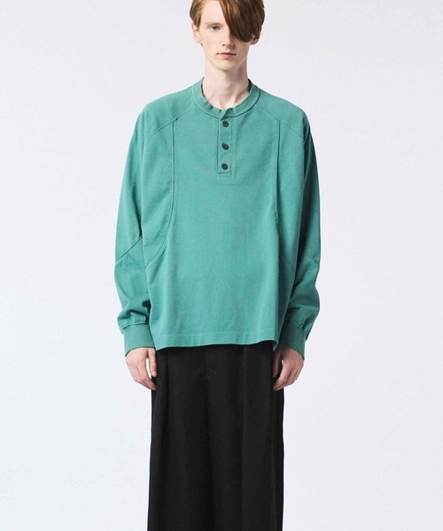 セール】《UNISEX》Curve switching Prime-Over Henry Neck Long