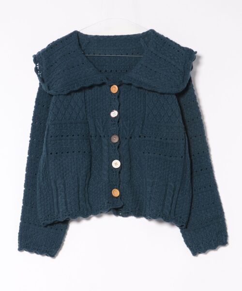 SPINNS（スピンズ）の「いろいろボタンカーディガン/ボタンコア（カーディガン/ボレロ・レディース・ベージュ/グリーン/ダークブラウン/アイボリー/ネイビー・ONESIZE）」の5枚目の写真