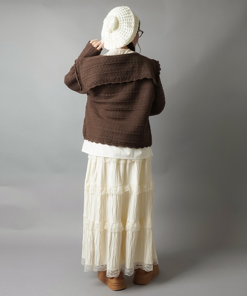 SPINNS（スピンズ）の「いろいろボタンカーディガン/ボタンコア（カーディガン/ボレロ・レディース・ベージュ/グリーン/ダークブラウン/アイボリー/ネイビー・ONESIZE）」の13枚目の写真