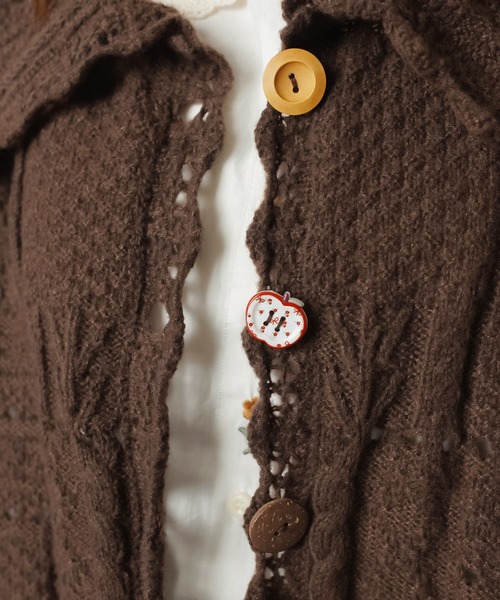 SPINNS（スピンズ）の「いろいろボタンカーディガン/ボタンコア（カーディガン/ボレロ・レディース・ベージュ/グリーン/ダークブラウン/アイボリー/ネイビー・ONESIZE）」の11枚目の写真