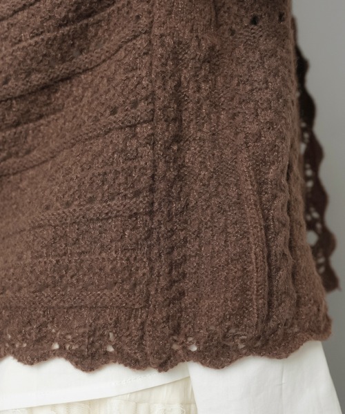 SPINNS（スピンズ）の「いろいろボタンカーディガン/ボタンコア（カーディガン/ボレロ・レディース・ベージュ/グリーン/ダークブラウン/アイボリー/ネイビー・ONESIZE）」の7枚目の写真