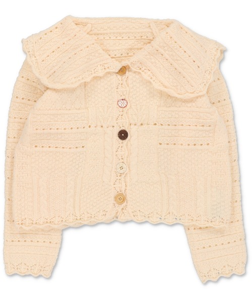 SPINNS（スピンズ）の「いろいろボタンカーディガン/ボタンコア（カーディガン/ボレロ・レディース・ベージュ/グリーン/ダークブラウン/アイボリー/ネイビー・ONESIZE）」の6枚目の写真