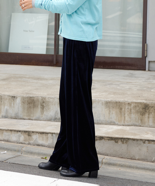 OUTDOOR PRODUCTS(アウトドアプロダクツ)の「新色追加 ベロアフレアパンツ(スラックス・レディース・ブラック/ネイビー・38/36)」の10枚目の写真