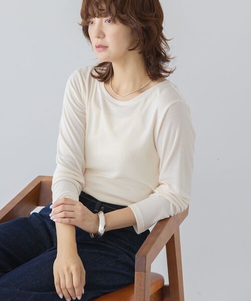 AMERICAN HOLIC（アメリカンホリック）の「シアーリブプルオーバー（Tシャツ/カットソー・レディース・杢グレー/ライラック/アイボリー・FREE）」の21枚目の写真