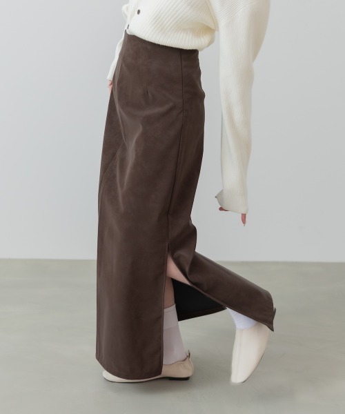 Bab(バブ)の「【S・Mサイズ展開】フェイクスエードスカート(スカート・レディース・ブラウン/ブラック・S/M)」の2枚目の写真