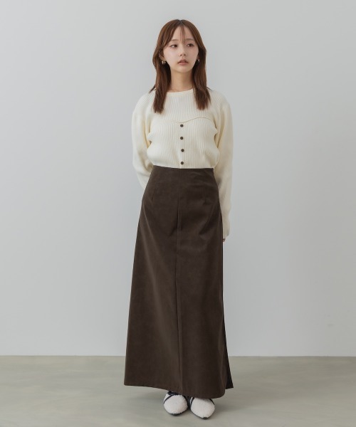 Bab(バブ)の「【S・Mサイズ展開】フェイクスエードスカート(スカート・レディース・ブラウン/ブラック・S/M)」の4枚目の写真