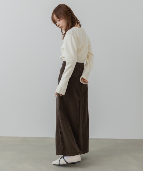 Bab(バブ)の「【S・Mサイズ展開】フェイクスエードスカート(スカート・レディース・ブラウン/ブラック・S/M)」の7枚目の写真