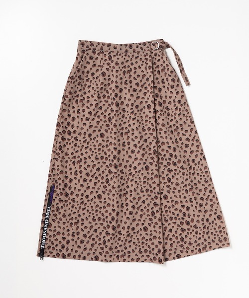 THOUSAND MILE（サウザンドマイル）の「[L's]WRAPPED SKIRT NY/PU PRINT/ラップスカート プリント（スカート・レディース・ブラウン系その他/レオパード/ブラック系その他・L/M）」の3枚目の写真