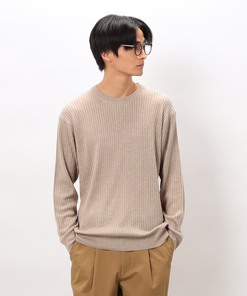 COMME CA ISM（コムサイズム）の「日本の色 ワイドリブクルーネックニット（ニット/セーター・メンズ・ブラック/ブルー/グレー/ベージュ・LARGE/MEDIUM/SMALL）」の3枚目の写真