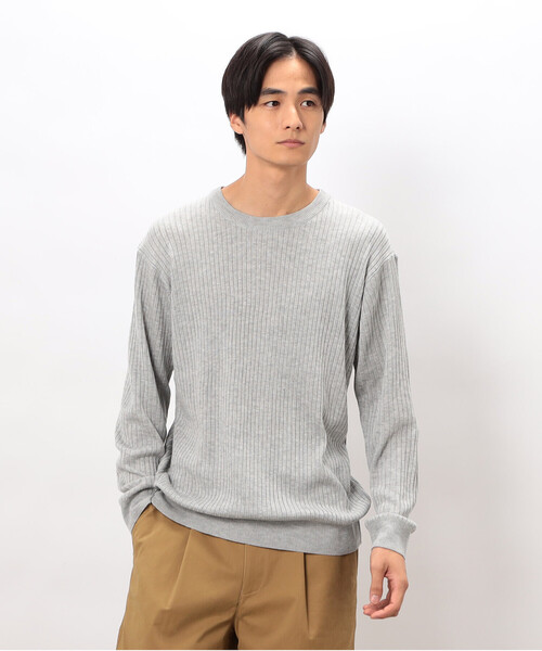 COMME CA ISM（コムサイズム）の「日本の色 ワイドリブクルーネックニット（ニット/セーター・メンズ・ブラック/ブルー/グレー/ベージュ・LARGE/MEDIUM/SMALL）」の2枚目の写真