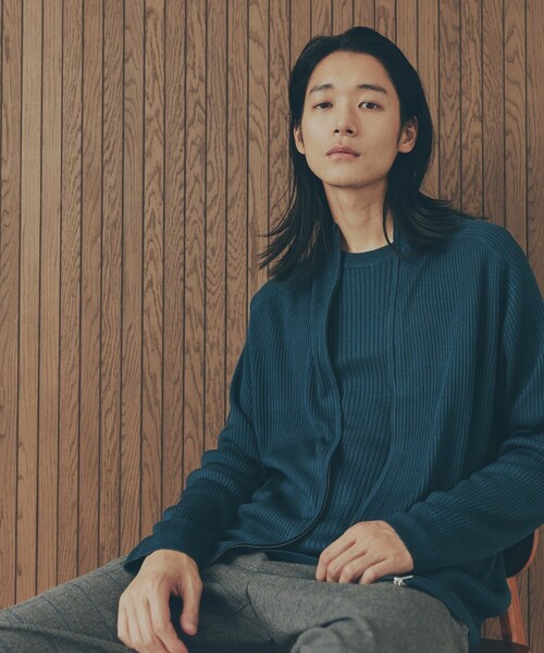 COMME CA ISM（コムサイズム）の「日本の色 ワイドリブクルーネックニット（ニット/セーター・メンズ・ブラック/ブルー/グレー/ベージュ・LARGE/MEDIUM/SMALL）」の10枚目の写真