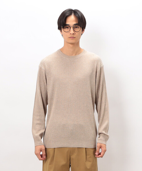 COMME CA ISM（コムサイズム）の「日本の色 ワイドリブクルーネックニット（ニット/セーター・メンズ・ブラック/ブルー/グレー/ベージュ・LARGE/MEDIUM/SMALL）」の6枚目の写真