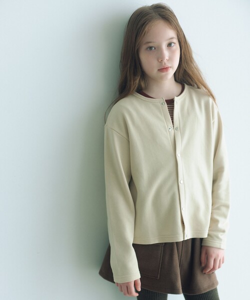 green label relaxing（グリーンレーベルリラクシング）の「ウラケ カーディガン / キッズ  100cm-160cm（カーディガン/ボレロ・キッズ・ナチュラル/ブラウン系/ワイン/ブラック・110cm/140cm/100cm/160cm/130cm/120cm/150cm）」の3枚目の写真