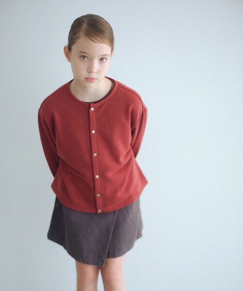 green label relaxing（グリーンレーベルリラクシング）の「ウラケ カーディガン / キッズ  100cm-160cm（カーディガン/ボレロ・キッズ・ナチュラル/ブラウン系/ワイン/ブラック・110cm/140cm/100cm/160cm/130cm/120cm/150cm）」の4枚目の写真