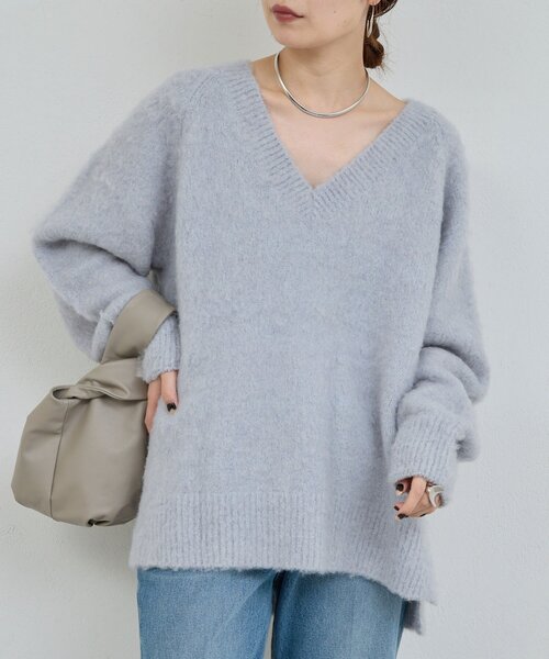 「GALLARDAGALANTE」 Vネックニット FREE ブラウン レディース 「GALLARDAGALANTE」 Vネックニット FREE ブラック レディース