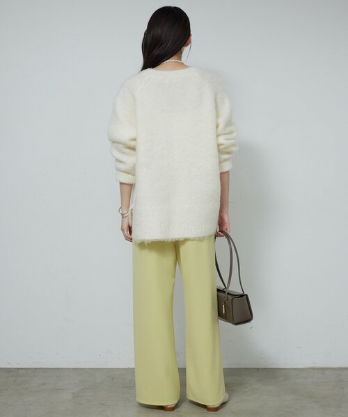 GALLARDAGALANTE（ガリャルダガランテ）の「ブラッシュVネックニット（ニット/セーター・レディース・ホワイト/ライトグレー/オレンジ・FREE）」の9枚目の写真