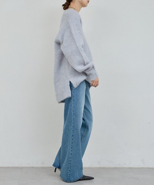 GALLARDAGALANTE（ガリャルダガランテ）の「ブラッシュVネックニット（ニット/セーター・レディース・ホワイト/ライトグレー/オレンジ・FREE）」の21枚目の写真