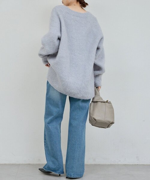 GALLARDAGALANTE（ガリャルダガランテ）の「ブラッシュVネックニット（ニット/セーター・レディース・ホワイト/ライトグレー/オレンジ・FREE）」の22枚目の写真