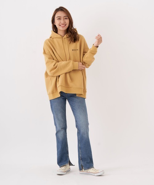 RUSTY（ラスティ）の「【RUSTY/ラスティー】レディースロゴフリースパーカー　フーディー　プルオーバー（パーカー・レディース・ベージュ/グレー/ブラック・MEDIUM/LARGE）」の9枚目の写真
