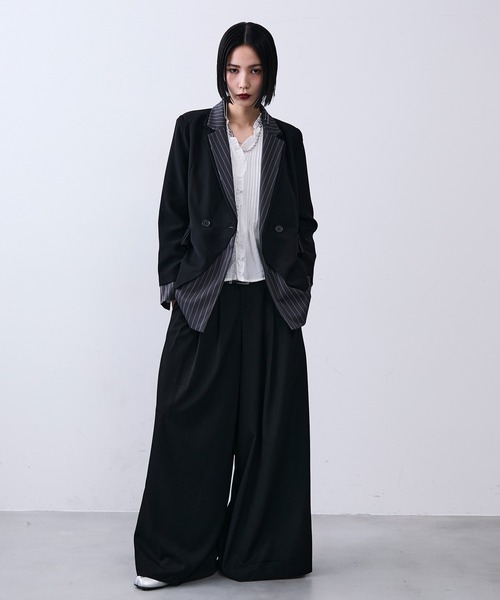 ストライプレイヤードテーラードジャケット（テーラードジャケット