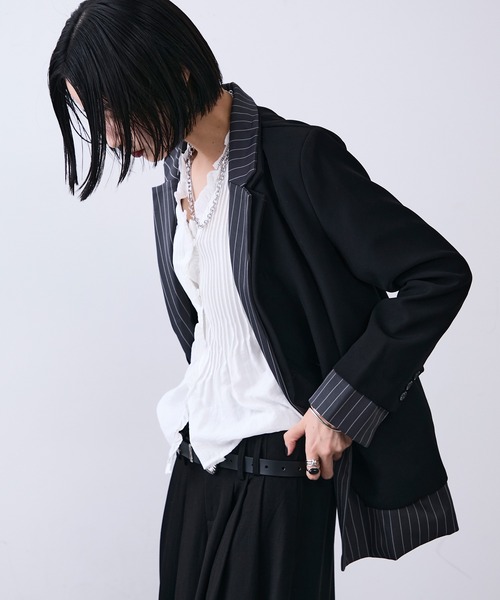 Moi-meme Moitie ストライプ テーラードジャケット サイズ11 Moi-meme