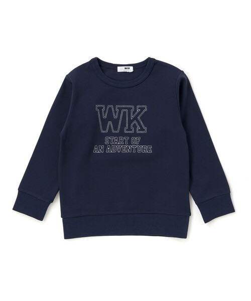 WASK（ワスク）の「ロゴ刺しゅうトレーナー(100~160cm)（スウェット・キッズ・ネイビー/グリーン・160cm/150cm/140cm/130cm）」の4枚目の写真