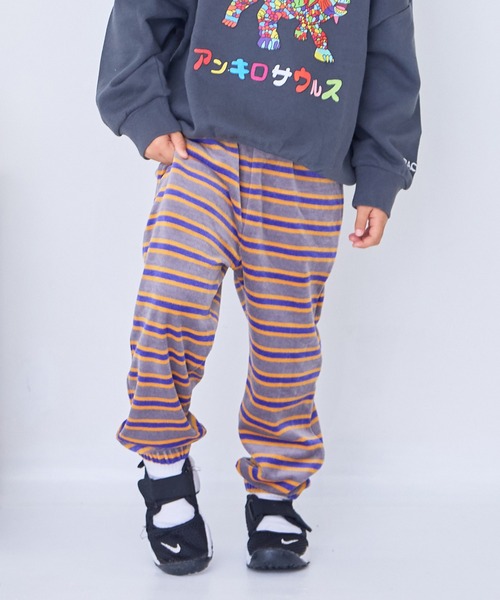 MARKEY'S(マーキーズ)の「先染めボーダーベロアパンツ(その他パンツ・キッズ・ブルー系その他/ホワイト系その他/グレー系その他・120/110/100/95/90/80/150/140/130)」の1枚目の写真
