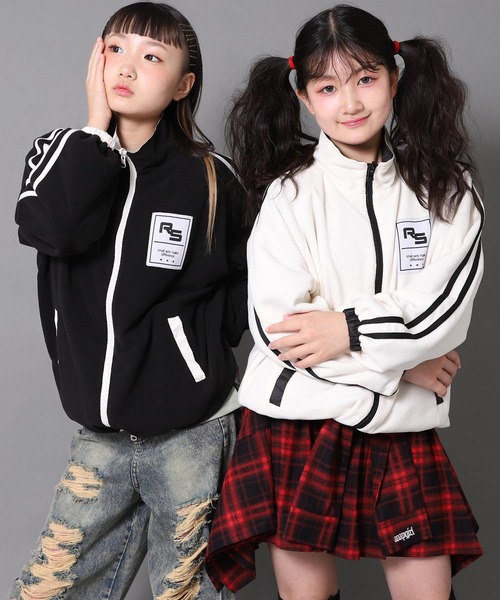 ANAP GiRL(アナップガール)の「ANAPR+S リバーシブル フリース ブルゾン 【ユニセックスアイテム】【キッズお揃い】(ブルゾン・キッズ・ホワイト/ブラック・XS/S/M)」の3枚目の写真