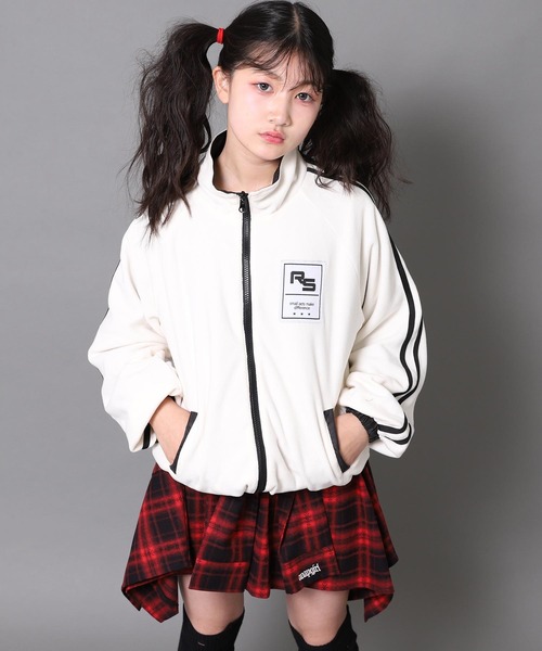 ANAP GiRL(アナップガール)の「ANAPR+S リバーシブル フリース ブルゾン 【ユニセックスアイテム】【キッズお揃い】(ブルゾン・キッズ・ホワイト/ブラック・XS/S/M)」の6枚目の写真