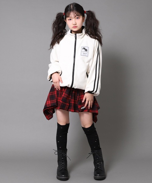 ANAP GiRL(アナップガール)の「ANAPR+S リバーシブル フリース ブルゾン 【ユニセックスアイテム】【キッズお揃い】(ブルゾン・キッズ・ホワイト/ブラック・XS/S/M)」の8枚目の写真