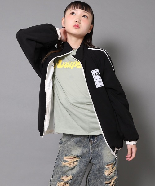 ANAP GiRL(アナップガール)の「ANAPR+S リバーシブル フリース ブルゾン 【ユニセックスアイテム】【キッズお揃い】(ブルゾン・キッズ・ホワイト/ブラック・XS/S/M)」の19枚目の写真