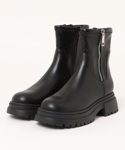 STEVE MADDEN(スティーブマデン)の「厚底サイドジップブーツ/S.MADDEN ROADMAP-VA(ブーツ・レディース・ブラック/アイボリー・22.5cm/23.0cm/23.5cm/23.5-24/24.0cm/24.5cm)」の9枚目の写真