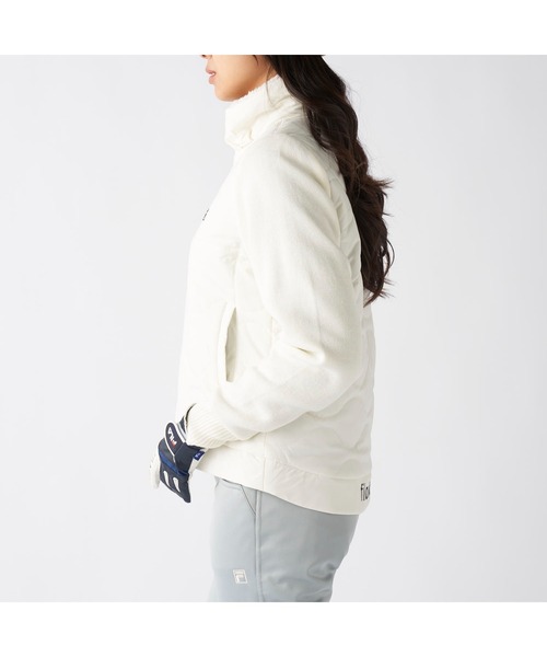 FILA GOLF(フィラゴルフ )の「FILA GOLF フィラゴルフ ゴルフウェア ワンポイント ロゴ ストレッチ 保温 中綿入り ハイブリッドジャケット(ブルゾン・レディース・ベージュ/ブラック/オフホワイト・M/L/LL)」の7枚目の写真
